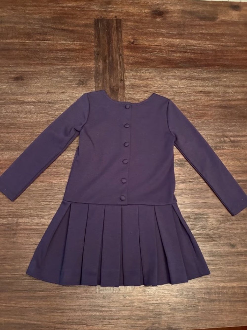 Elegant Polo Ralph Lauren Long Sleeve Pleated Dress w/ Buttons Down the Back